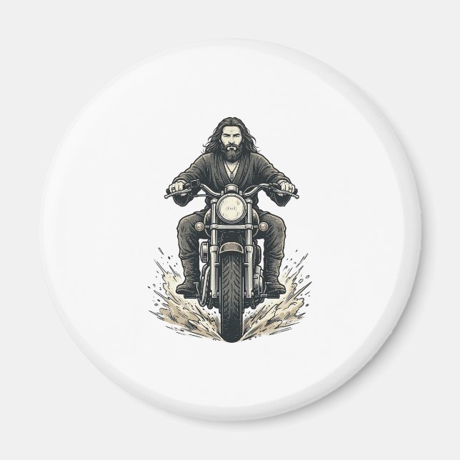 Aimant Conception de vecteur de cavalier de moto de gravu (Devant)
