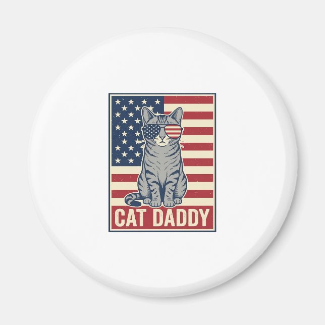 Aimant Conception de vecteur de chat patriotique Cat Dadd (Devant)