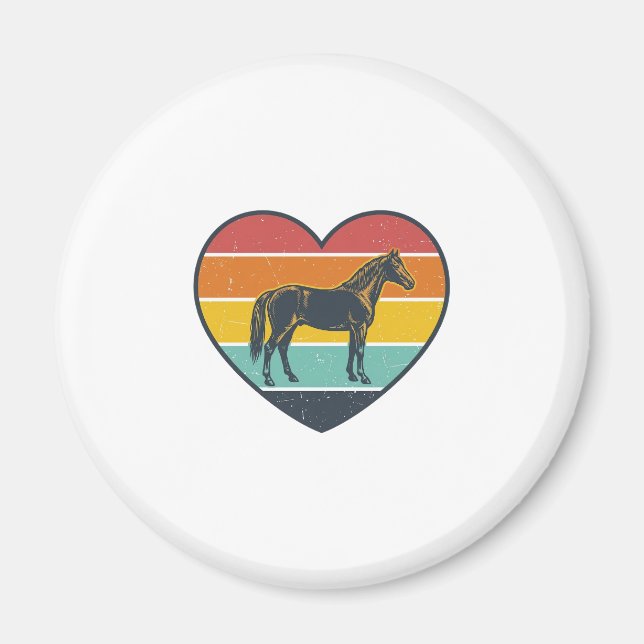 Aimant Conception de vecteur de cheval de coeur de couche (Devant)