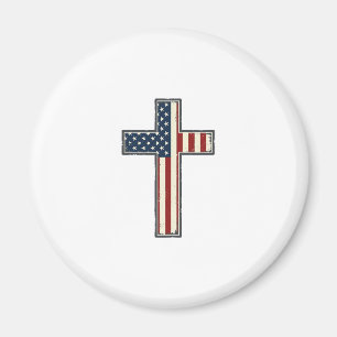 Aimant Conception de vecteur de croix patriotique en détr
