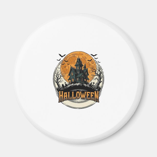 Aimant Conception de vecteur de maison hantée Halloween v (Devant)