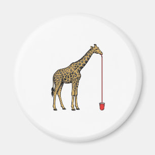Aimant Conception de vecteur de paille à boire de girafe