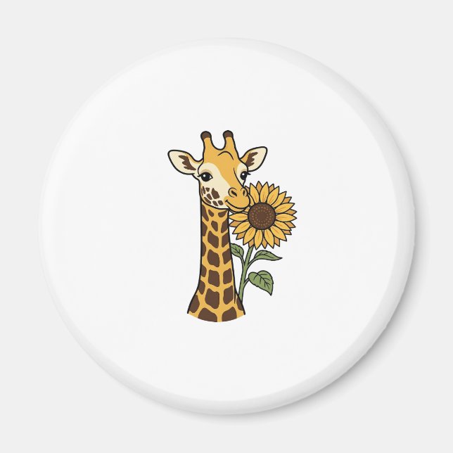 Aimant Conception de vecteur de tournesol de girafe vinta (Devant)