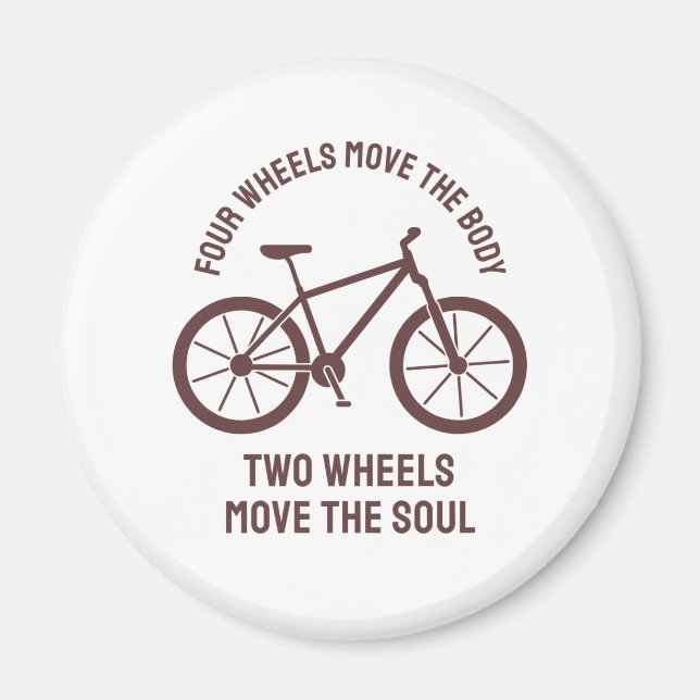 Aimant Conception de vélo cool - Deux roues qui font boug (Devant)