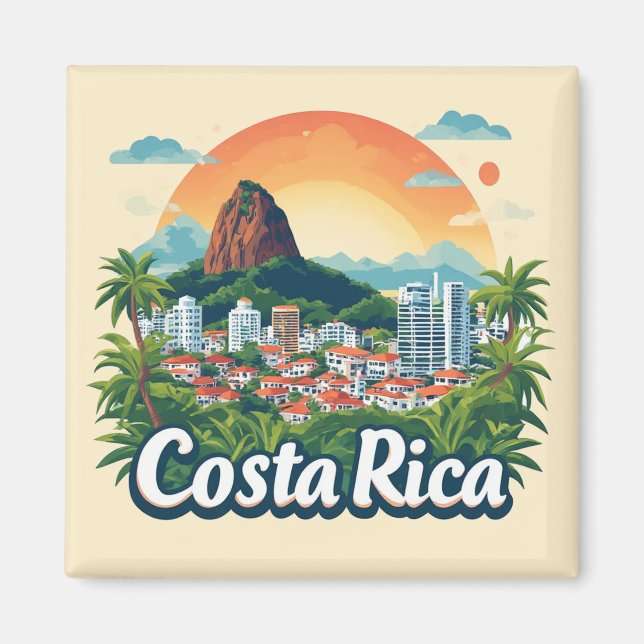 Aimant Conception de voyage au Costa Rica 🗺️ (Devant)