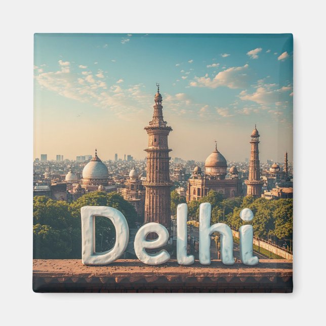 Aimant Conception de voyage Delhi Inde 🗺️ (Devant)