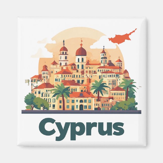 Aimant Conception de voyage pour l'île de Chypre 🗺️ (Devant)