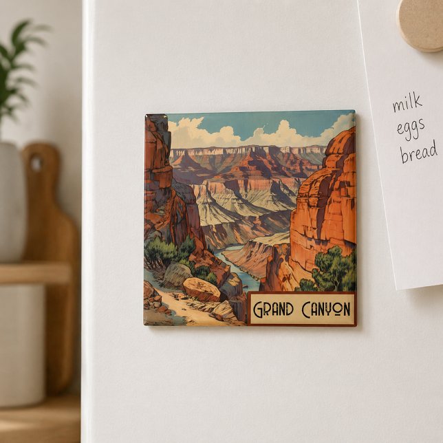 Aimant Conception de voyage rétro Grand Canyon (Créateur téléchargé)