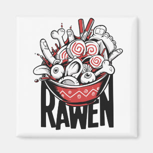 Aimant Conception de zombie de nouilles Ramen folle