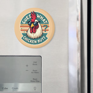 Aimant Conception drôle de blague de poulet rétro