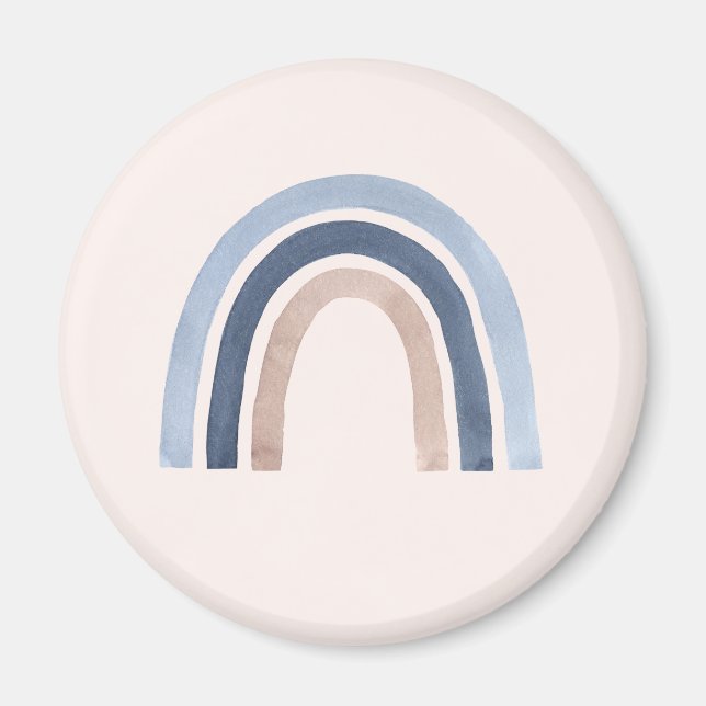 Aimant Conception du Boho bleu et arc-en-ciel de pêche (Devant)