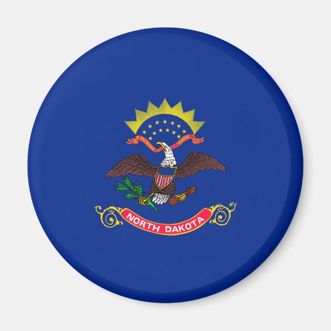 Aimant Conception du drapeau de l'État du Dakota du Nord (Devant)