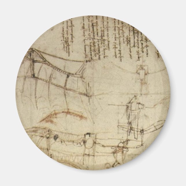Aimant Conception d'une machine volante par Leonardo Da V (Devant)