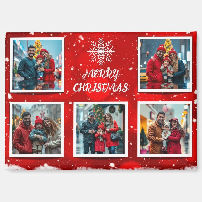 Aimant Conception élégante de photo de famille pour Noël  (Recto)