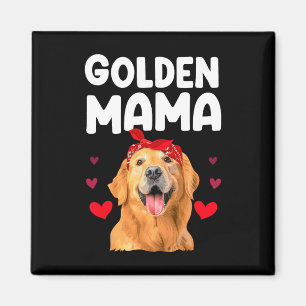 Aimant Conception Golden Retriever pour maman femmes Gold