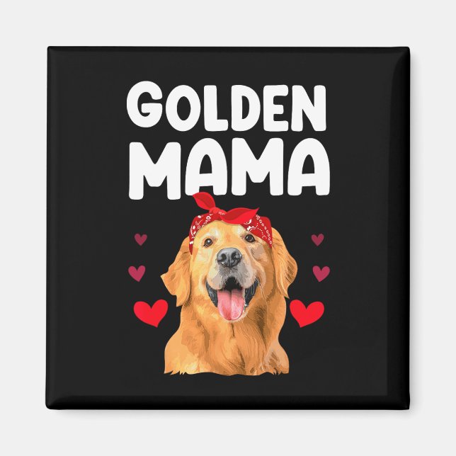 Aimant Conception Golden Retriever pour maman femmes Gold (Devant)