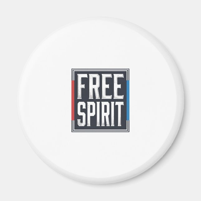 Aimant Conception Graphique Boîte Esprit Libre Patriotiqu (Devant)