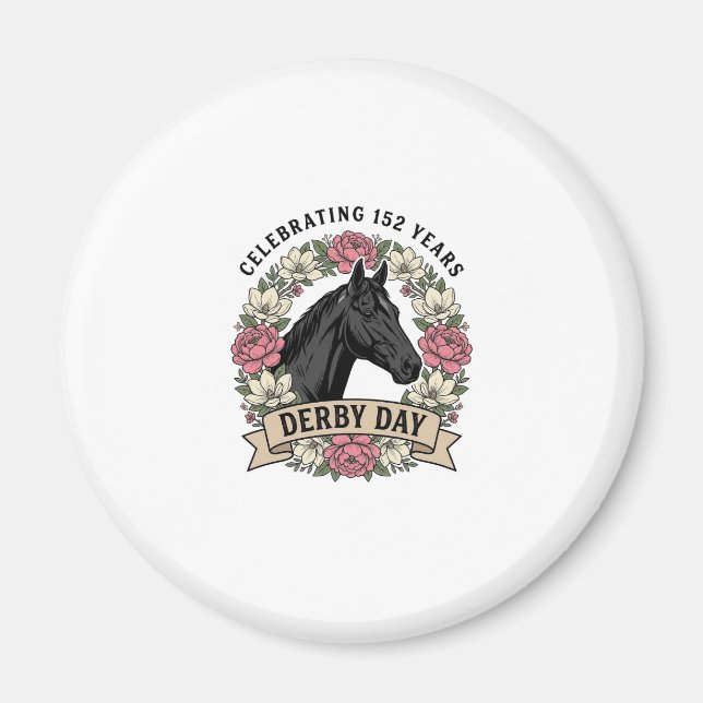 Aimant Conception Graphique Cheval de Feu Gravure Vintage (Devant)