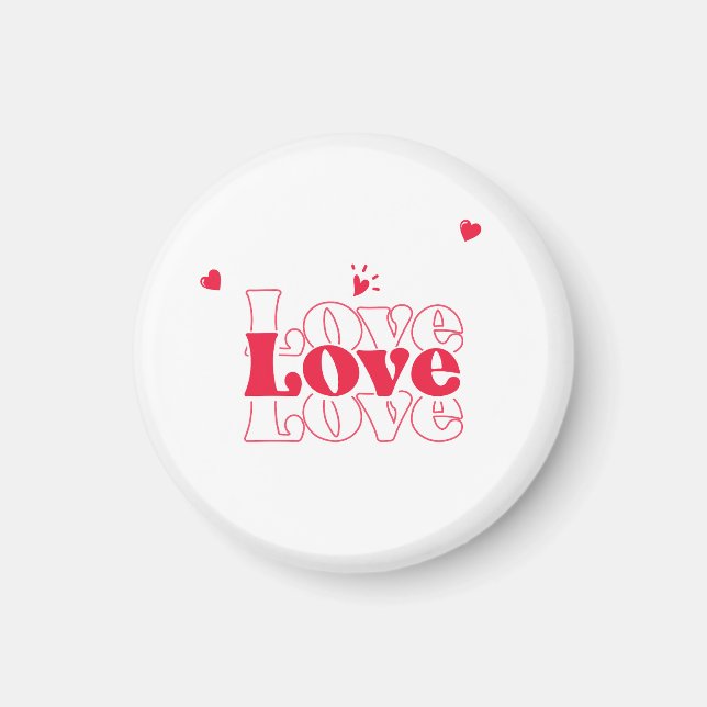 Aimant Conception graphique de typographie d'amour rouge  (Devant)