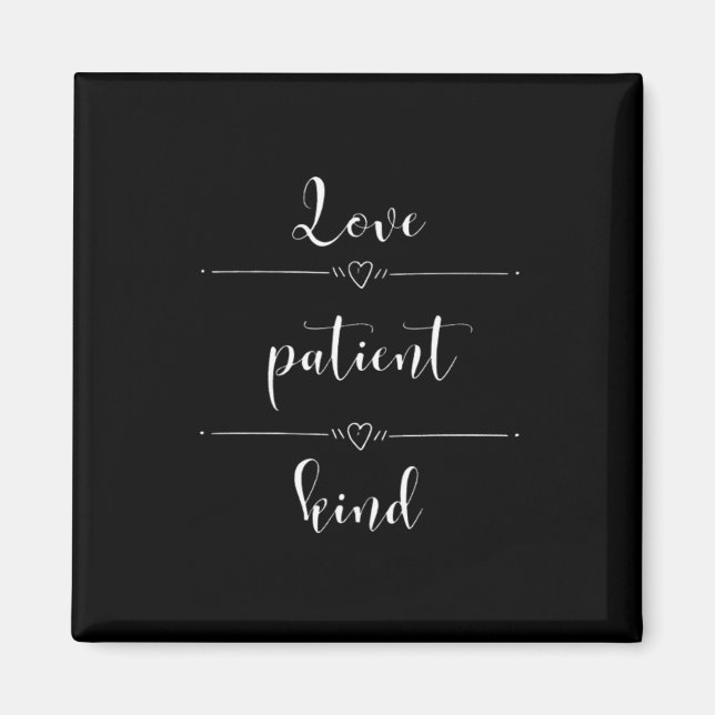 Aimant Conception minimale et sincère de l'amour patient  (Devant)