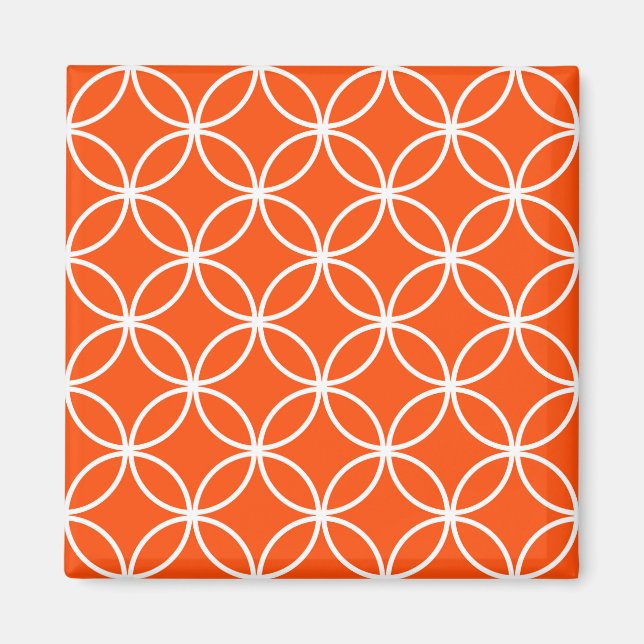 Aimant Conception moderne de cercles superposés en orange (Devant)