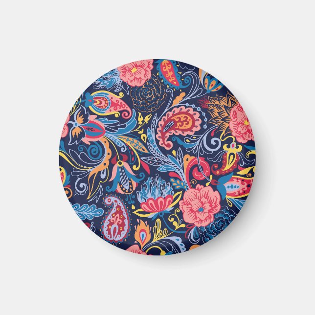 Aimant Conception Motif vintage Paisley sans faille (Devant)