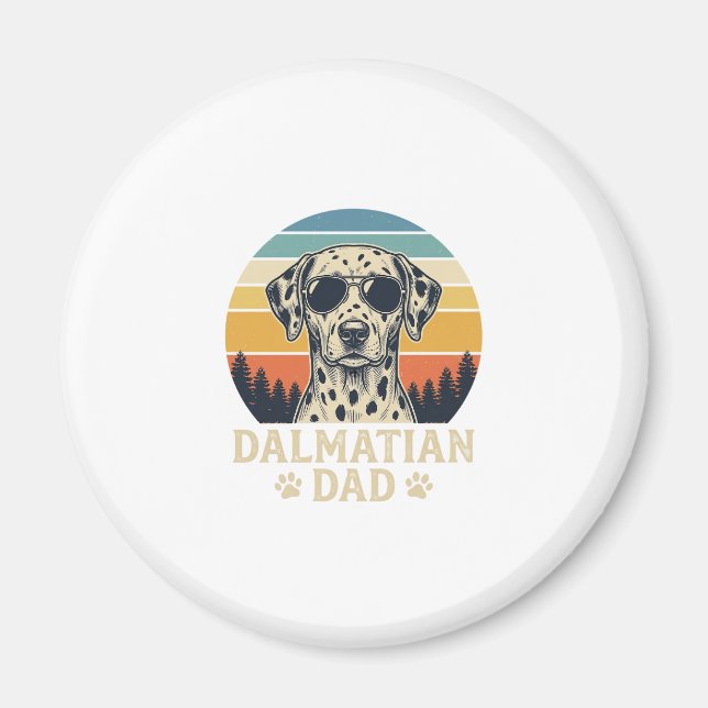 Aimant Conception Papa Dalmatien Vintage pour Amateur de  (Devant)