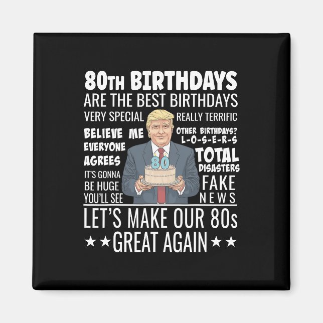 Aimant Conception pour 80e anniversaire - Citation drôle  (Devant)
