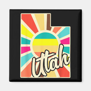 Aimant Conception rétro colorée de la fierté de l'Utah av