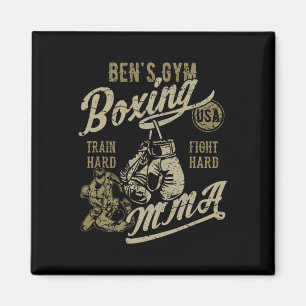 Aimant Conception rétro de gym de boxe Mma pour le nom Be