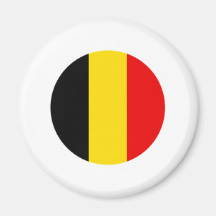 Aimant Conception ronde de drapeau de la Belgique