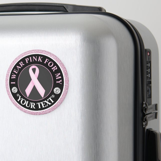 Aimant Conception Ruban Rose pour la sensibilisation au c (In Situ (Bagages))