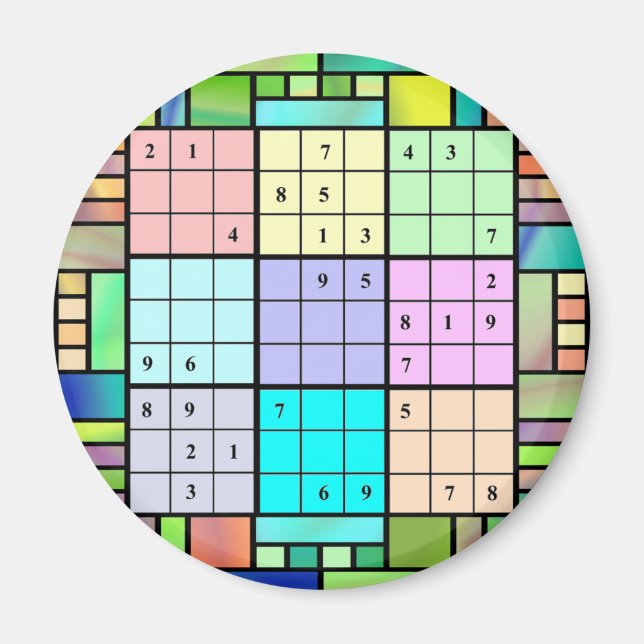 Aimant Conception Sudoku en verre tendu (Devant)