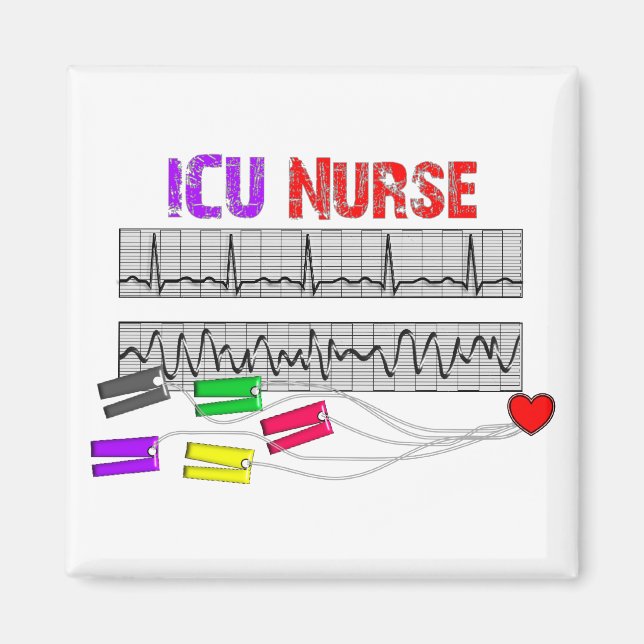 Aimant Conception unique ICU Infirmières Cadeaux (Devant)