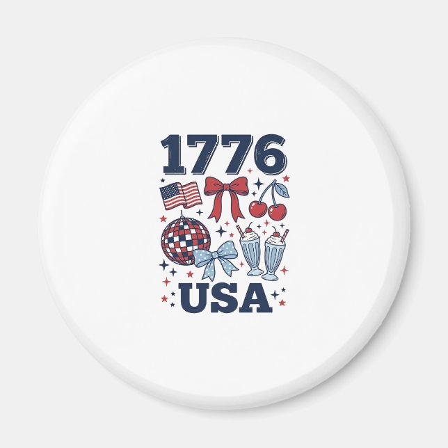 Aimant Conception vectorielle coquette patriotique USA 17 (Devant)