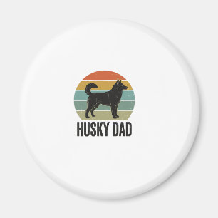 Aimant Conception vectorielle de chien rétro Husky Papa V