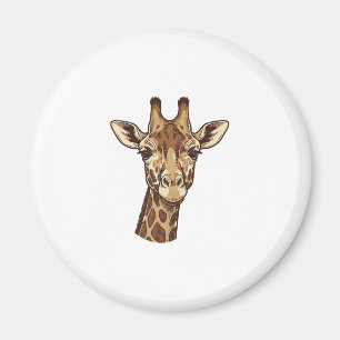 Aimant Conception vectorielle de tête de girafe gravée vi