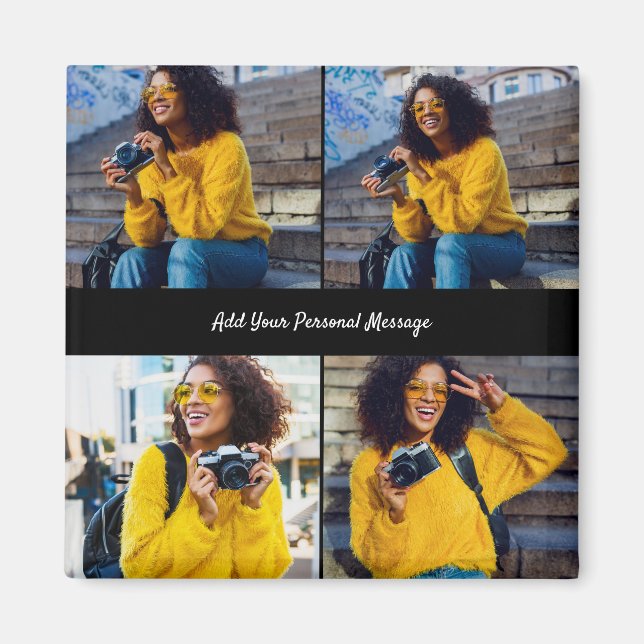 Aimant Concevez votre propre collection de 4 photos (Devant)