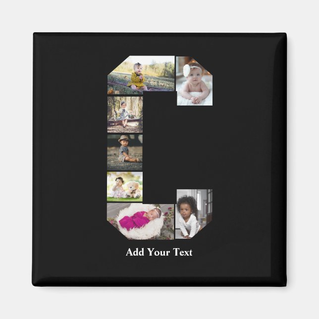 Aimant Concevez votre propre lettre C Photo Collage (Devant)