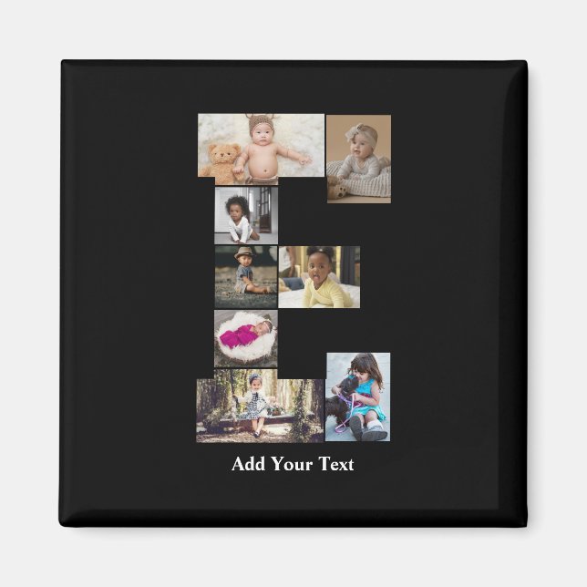 Aimant Concevez votre propre lettre E photo Collage (Devant)