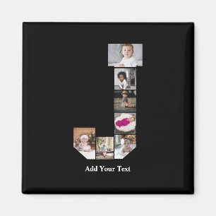 Aimant Concevez votre propre lettre J Photo Collage