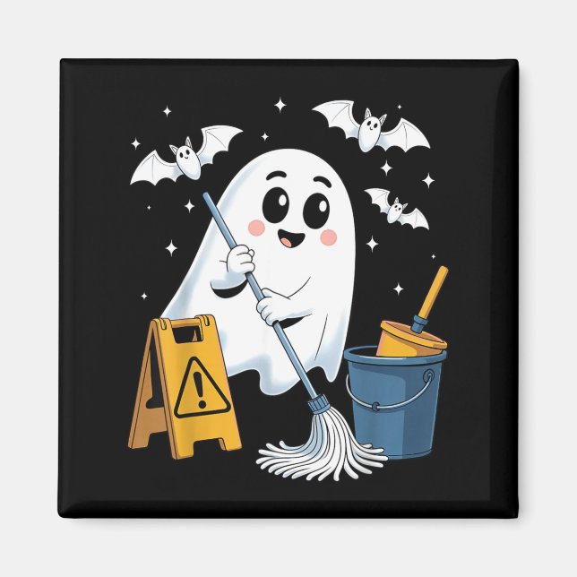 Aimant Concierge fantôme drôle d'école Halloween (Devant)