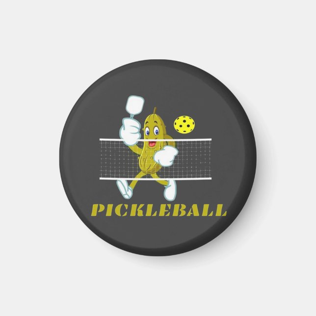 Aimant Concombre drôle jouant au pickleball  (Devant)