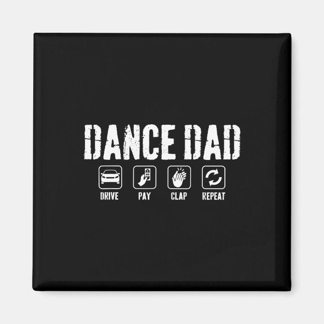 Aimant Concours de danse drôle de papa fier père de danse (Devant)