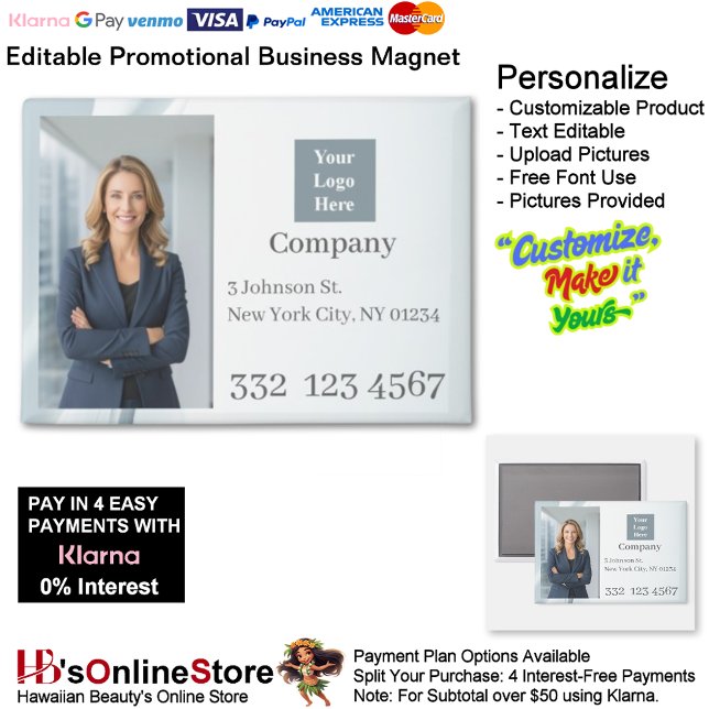 Aimant Concrete White Photo Logo Promotional Business (Concrete White Photo Logo Promotional Business Magnet.)