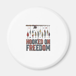 Aimant Conçu pour la liberté Chemise de pêche patriotique