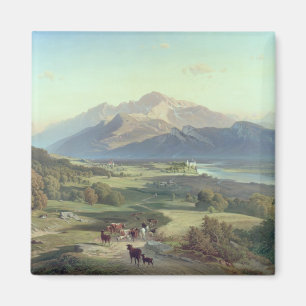 Aimant Conducteur de bestiaux à cheval avec ses bétail