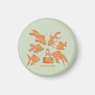 Aimant Cônes de la route et poisson rouge orange