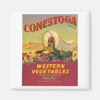 Aimant Conestoga Western Vegables Vintage Crate Étiquette
