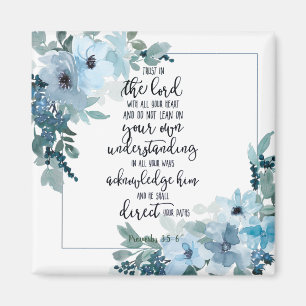 Aimant Confiance dans le Seigneur floral